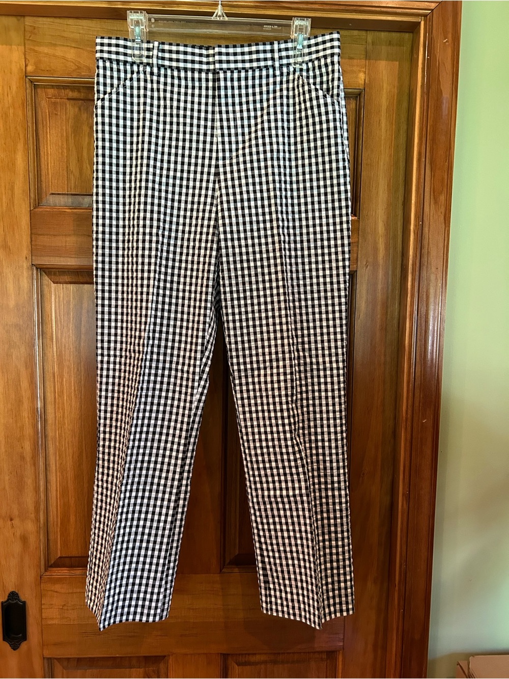 Lauren Ralph Lauren Black and White Gingham Straight-Leg Pants